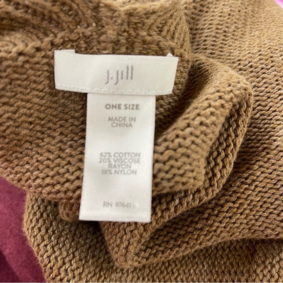 J. Jill Fringed Open Front Ruana Poncho Shawl One Size - Picture 7 of 7